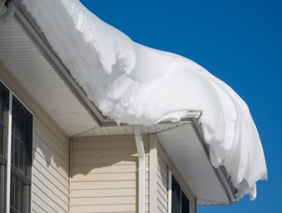 Heavy snow on a roof