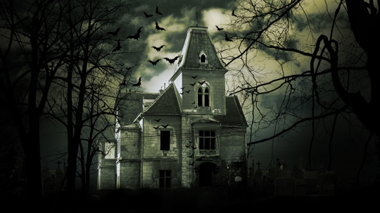 Creepy house graphic