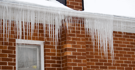 Icicles on roof