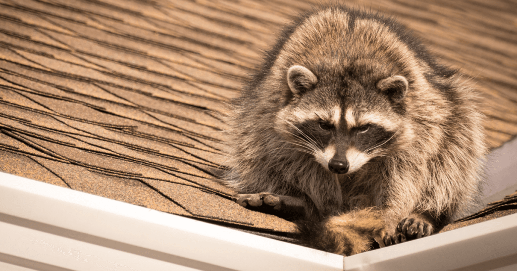 Raccoon attacking a roof!
